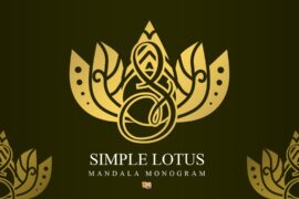 Simple Lotus Mandala Monogram Font