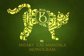 Sneaky Cat Mandala Monogram Font