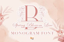 Spring Blossom Line Monogram Font