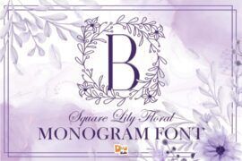 Square Lily Floral Monogram Font