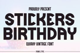 Stickers Birthday Font