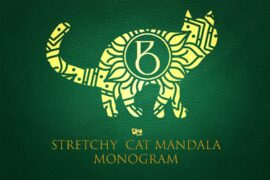 Stretchy Cat Mandala Monogram Font