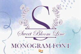 Sweet Bloom Line Monogram Font