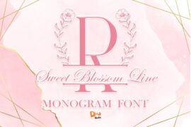 Sweet Blossom Line Monogram Font