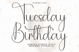 Tuesday Birthday Font