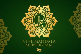 Vine Mandala Monogram Font
