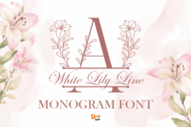 White Lily Line Monogram Font