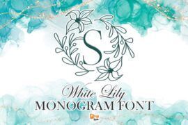 White Lily Monogram Font