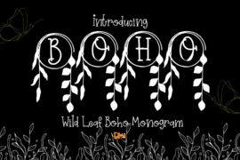 Wild Leaf Boho Monogram Font