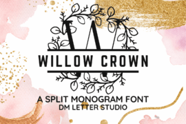Willow Crown Split Monogram Font