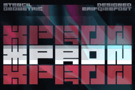 Xpron STENCIL Geo Font
