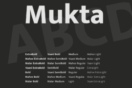 Mukta Font Family