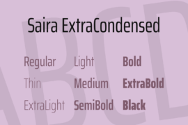Saira ExtraCondensed Font Family