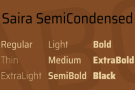 Saira SemiCondensed Font Family