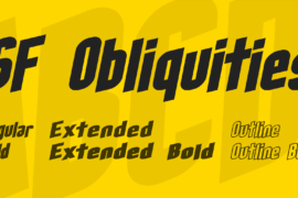 SF Obliquities Font Family