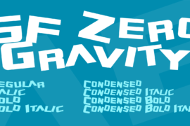 SF Zero Gravity Font Family