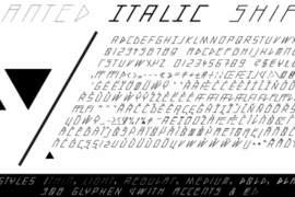 slanted ITALIC shift Font Family