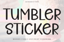 Tumbler Sticker Font