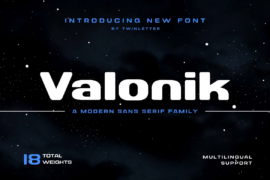 Valonik Personal Use Font Family