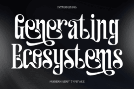 Generating Ecosystems Demo Font